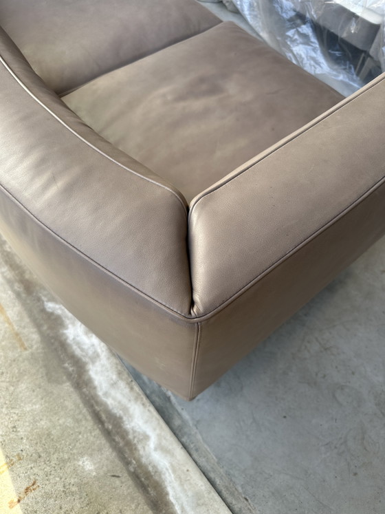 Image 1 of Minotti Dylan Petit canapé – cuir taupe – 160 cm – topconditie