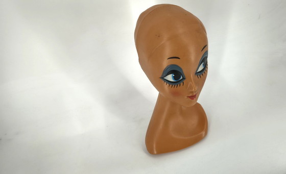 Image 1 of Vintage Twiggy-mannequinhoofd, jaren 70