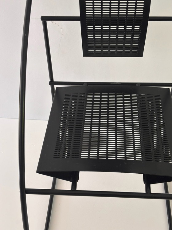 Chaise Quinta Mario Botta pour Alias 1985 Métal Tubulaire Laqué Noir Métal Perforé Hors Production Design (photo 11 of 15)