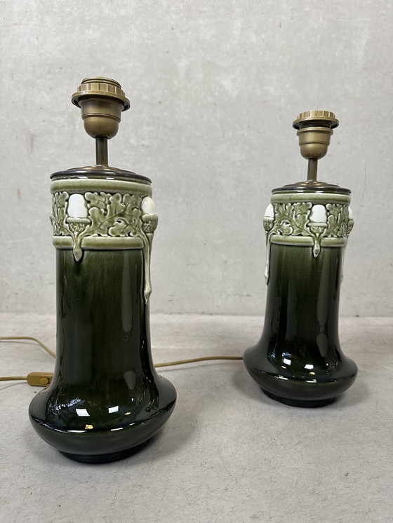 Image 1 of 2x lampade Art Nouveau (Fives-Lille) - Gustave De Bruyn