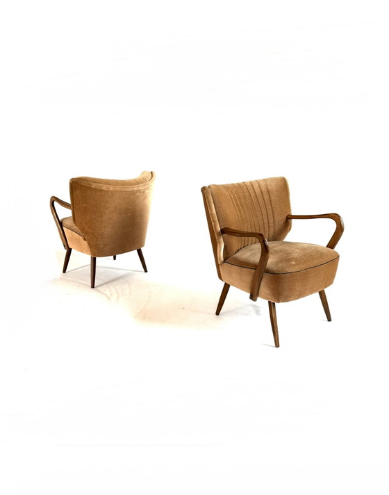 Set di 2 poltrone cocktail vintage in velluto anni '60 – Legno, Tessile (photo 7 of 9)