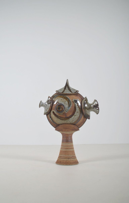 Danish ceramic sculpture of a fish, 1970s