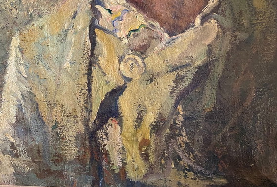 Image 1 of Louis Azéma (1876 - 1963) Porträt: "L'enfant aux cerises" Öl auf Leinwand, gerahmt Circa 1930