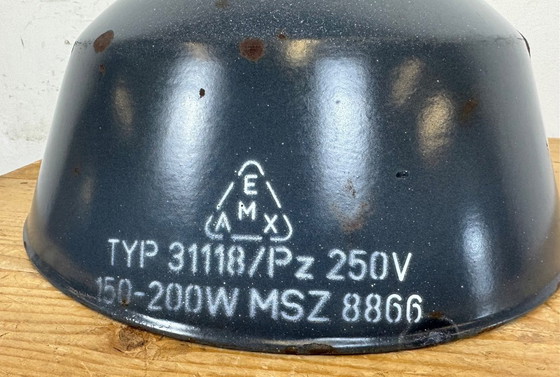 Image 1 of Lampada a sospensione industriale in smalto blu scuro di EMAX, anni '60