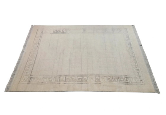 Image 1 of Hand-knotted modern oriental wool rug Cream Nepal 158x236cm
