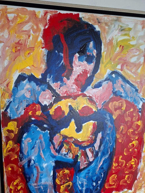 Image 1 of Anton Heyboer dancer on canvas acrylic 80 x 120 cm with floating frame