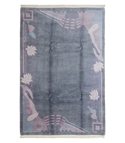 Alfombra de Lana de las Tierras Altas de Nepal, Diseño Moderno Original 299 x 200 cm