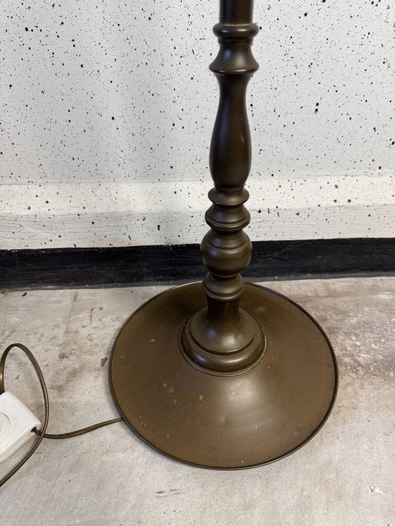 Image 1 of Antieke Messing Vloerlamp in Iconische Gispen Stijl