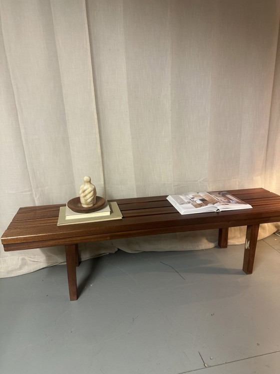 Image 1 of Panca vintage con doghe in legno