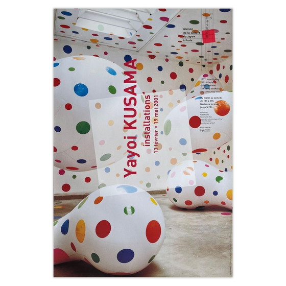 Image 1 of Ausstellung Yayoi Kusama – Installationen – Poster „Maison de la culture du Japon à Paris“.