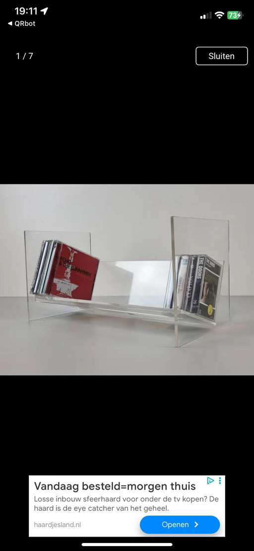Space Age Design - Vintage EICKEL acrylic - Storage rack CDs, vinyl LPs, and books - Germany '80s.
