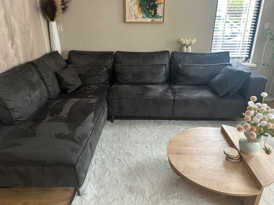 Grijze hoekbank van textiel, Hoekbanken, Modern (foto 5 van 5)
