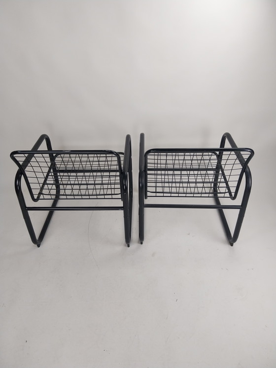 Image 1 of 1 x ensemble de 2 fauteuils vintage Ikea mölle en fil d'acier 1980 par Knut et Marianne Hagberg.