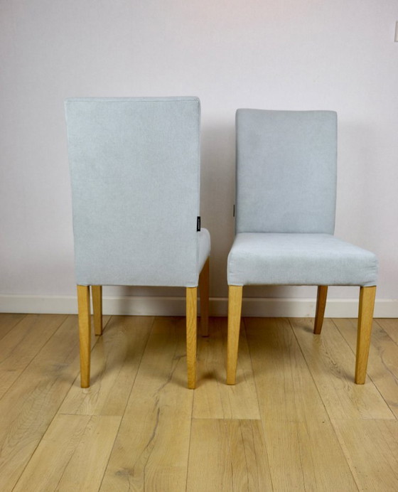 Sedie in Rovere Ikea Ristrutturate Vintage Blu-Celadon-Grigio - 2 Pezzi - Set – Axel Concept, Sedie da pranzo (photo 3 of 12)