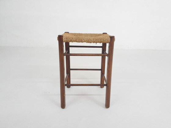 Image 1 of Small rattan bar stool, The Netherlands 1950's