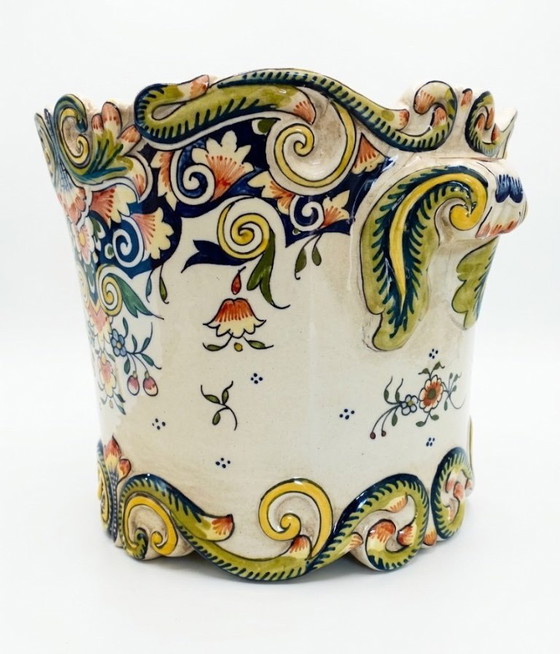Vaso per Piante / Cache-pot in Maiolica Francese – Stile Rouen – Fatto a Mano (Fait Main). – Vasi per piante (photo 3 of 6)