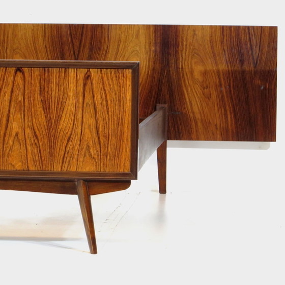 Image 1 of Letto matrimoniale vintage di metà secolo in palissandro, anni '60