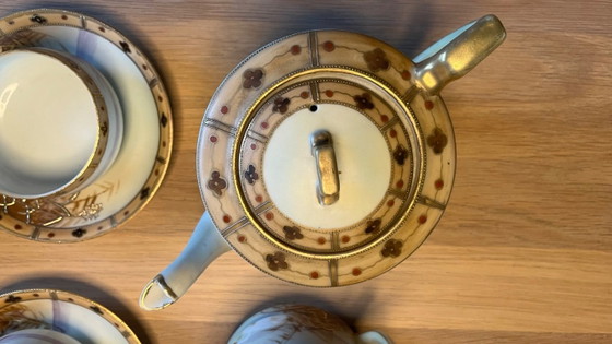 Servizio da tè giapponese in porcellana, Hand Painted Nippon - Inizio XX secolo, Stoviglie, Crema (foto 7 di 16)