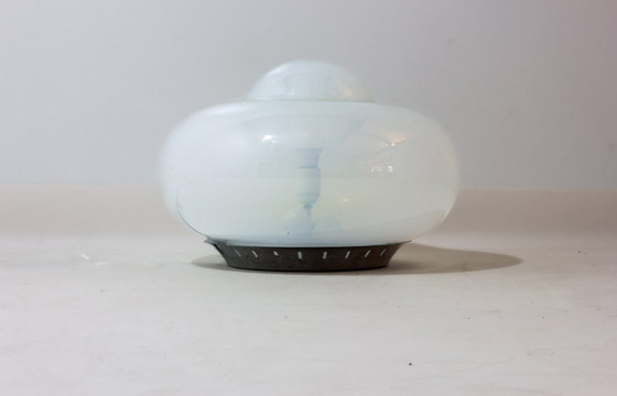 Image 1 of Opaline Murano glass mushroom table lamp, Italy 1970s