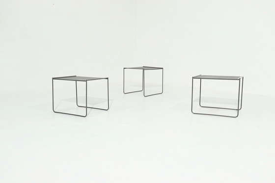 Image 1 of Postmodern Perforated Steel Nesting Tables 1980s