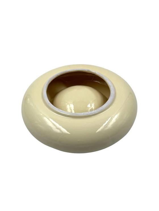 Image 1 of Cenicero de cerámica crema Space Age, Sicart Italia años 70