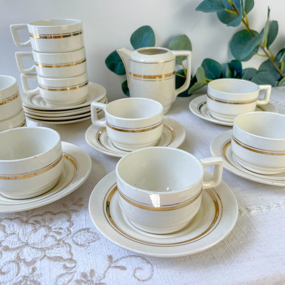 St Amand 10-persoons Koffieservies – Vintage Wit en Goud Porselein – Porcelain (photo 4 of 14)