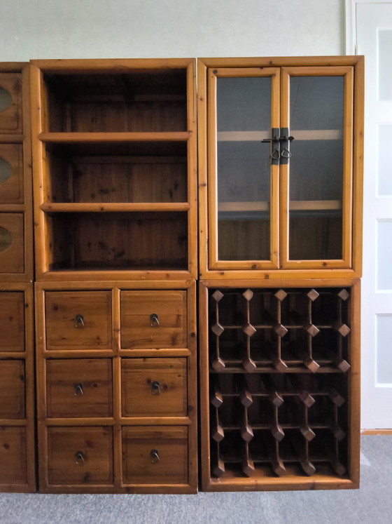 Image 1 of Japanse houten (voorraad)  kast, 6 delig