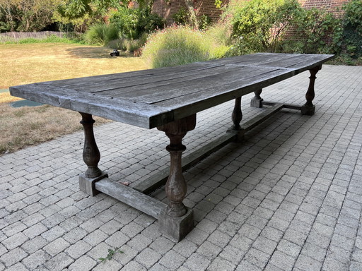 Grote Rustieke Tafel In Massief Hout – eettafels, Wood (photo 2 of 15)