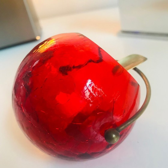 Image 1 of Posacenere vintage - Cristallo smerigliato - Rame - Marita Voigt - Harzkristall - Space Age - 1970