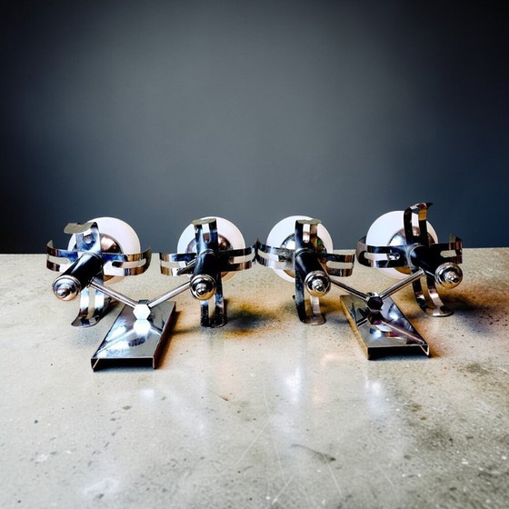 Image 1 of Paar brutalistische Doppelwandleuchten