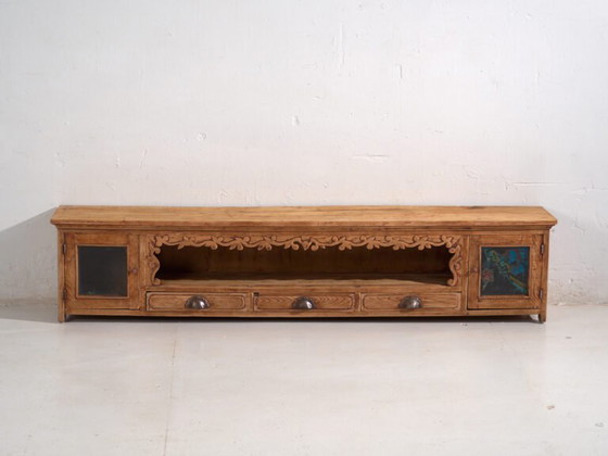 Credenza bassa antica in legno di pino – Cina, circa 1930 – Credenze con vetrina, Iron (photo 32 of 40)