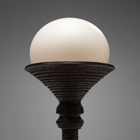 Large Earthy Ceramic Floor Lamp by Doria Leuchten, Germany, 1970s – Floor lights, Glass (photo 6 of 10)
