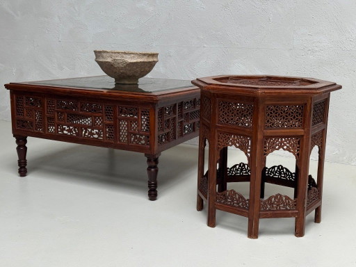 Handmade Pakistani Coffee Table and Side Table Set – salontafels, Wood