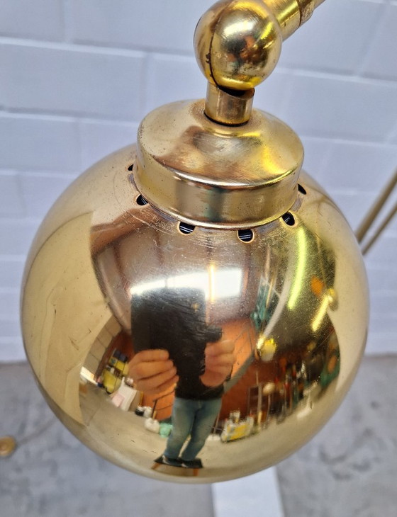 Image 1 of Booglamp vintage 3 armen goudkleur.