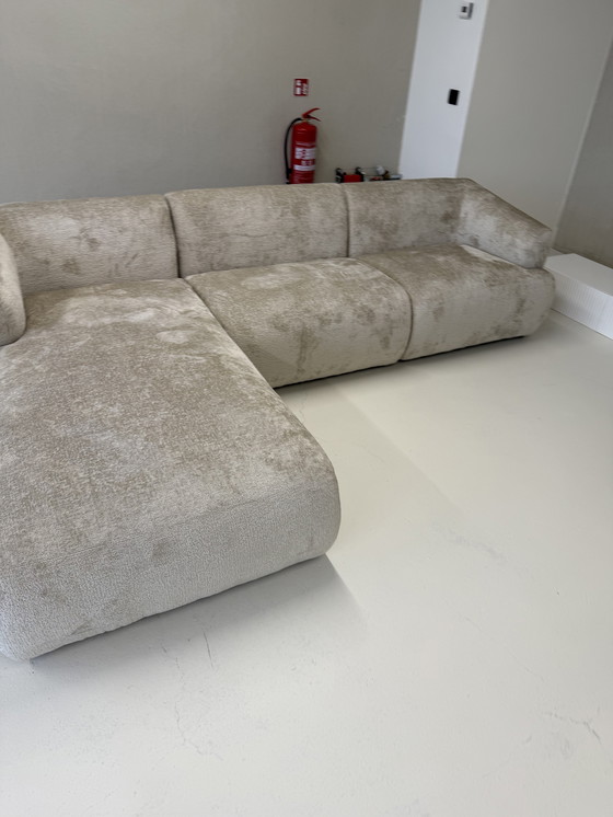 Image 1 of Sandfarbenes Japandi-Ecksofa Chenille