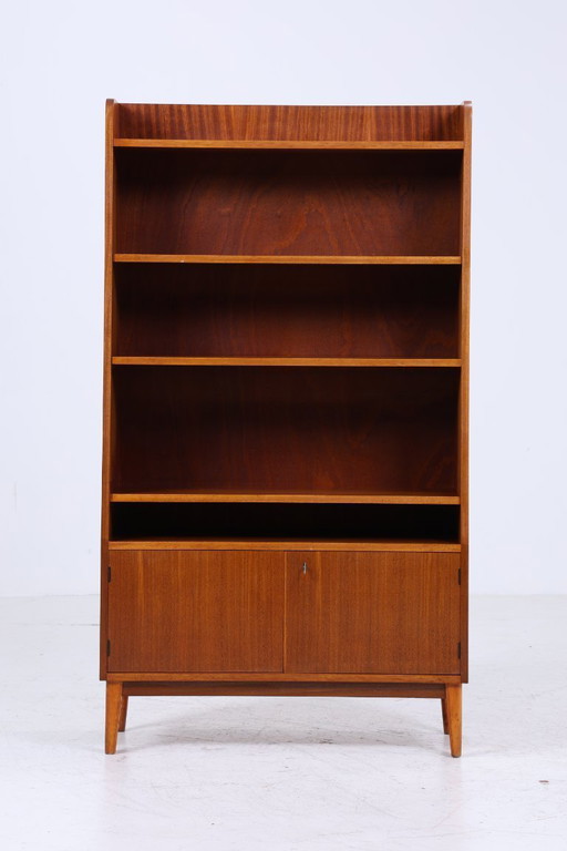 Vintage bookcase 60s | Mid - Century shelf cabinet retro wood storage #05-52