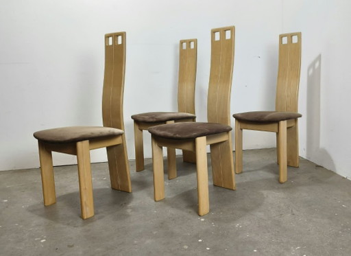 Ensemble de chaises de salle à manger design postmoderne – eetkamerstoelen, Wood (photo 2 of 7)