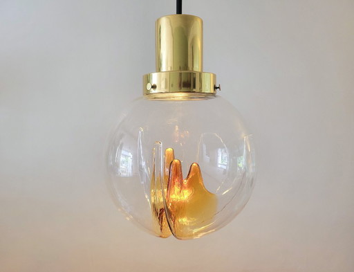 Large vintage pendant lamp in Murano glass by Kaiser Leuchten