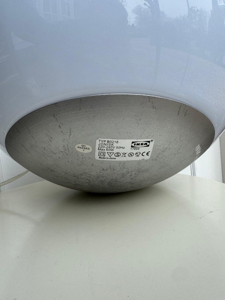 Vintage Ikea Jonisk Design Carl Ojerstam white 'Bubble Dimmer Orb
