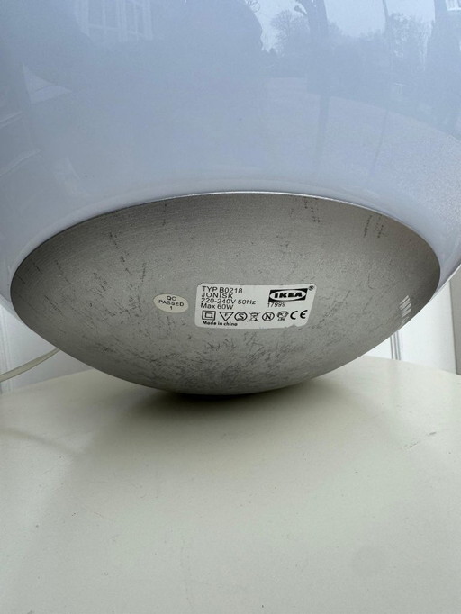 Lampada da terra vintage Ikea Jonisk Design Carl Ojerstam bianca 'Bubble Dimmer Orb