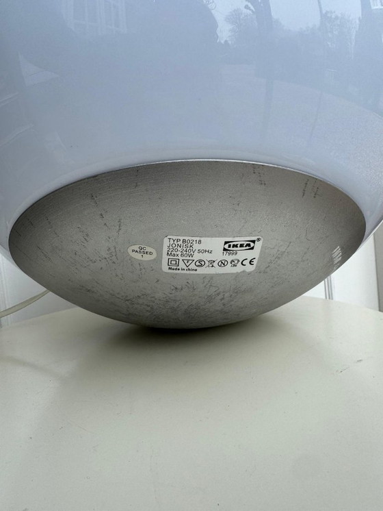 Image 1 of Lampada da terra vintage Ikea Jonisk Design Carl Ojerstam bianca 'Bubble Dimmer Orb