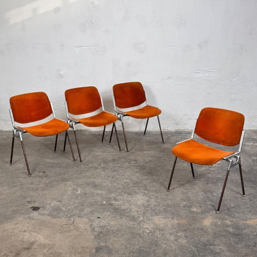 Set of 4 Giancarlo Piretti DSC 106 Chairs for Castelli, 1970s