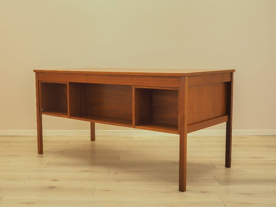 Escritorio danés de teca con seis cajones, chapado en madera, década de 1960. – Wood (photo 17 of 19)