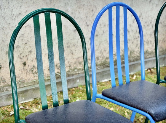Set of 3 Dining Chairs by Robert Mallet-Stevens, Model 222, Pallucco, Italy, 1980s – Eetkamerstoelen, Metal (photo 3 of 15)