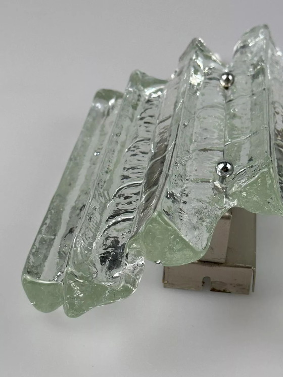Image 1 of Lampada da parete anni '60 e '70 Fischer Leuchten Germany Design in vetro ghiacciato