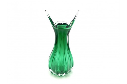 Vase vert Egermann, République tchèque, 1970