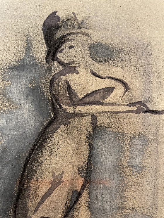 Image 1 of Fashion Sketch Female Portrait "Hat