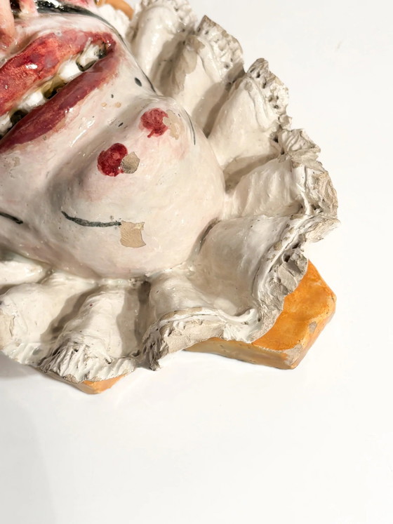 Grottaglie keramische wandplank uit de late 19e eeuw met masker – Decoratieve objecten, Ceramic (photo 3 of 10)