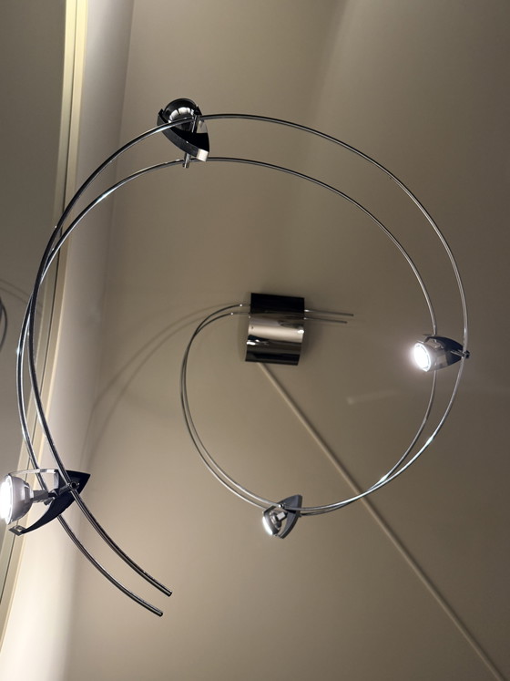 2 Rolf Benz Lamps (Pendant Lamp and Ceiling Lamp) – Lighting, Metal, Wood (photo 4 of 10)
