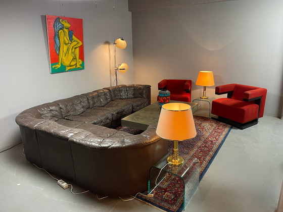 Complete Vintage Design Living Room, Exclusive Interior Setting, de Sede, Modular sofas, Leather, Brown (photo 3 of 15)